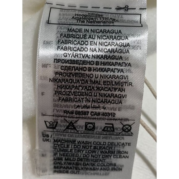 Adidas Mens 2XL Two-Tone Hooded Sweatshirt White With Red & Blue Logo - Picture 14 of 14